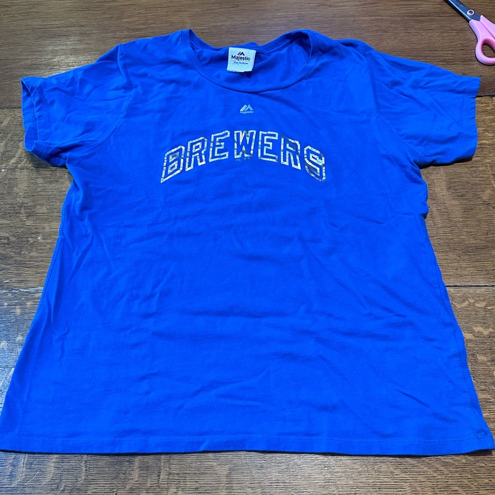Milwaukee Brewers women’s sz xxl tshirt‎ MLB blue
